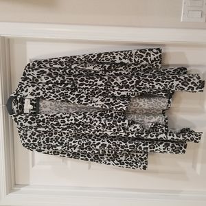 Women's cardigan sweater with shawl drape